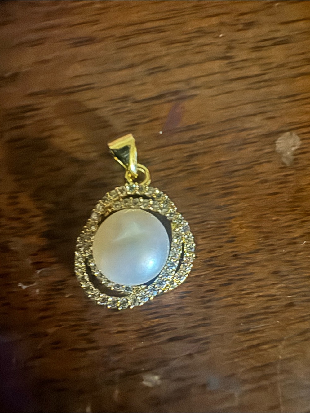 Gold plated genuine South sea 10mm Pearl Halo Pendant  - Women's Jewelry
